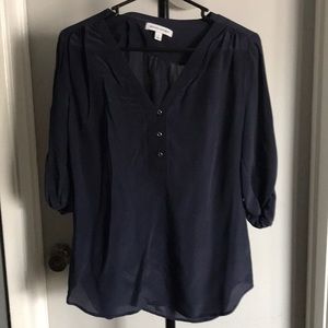 Dark blue silk blouse